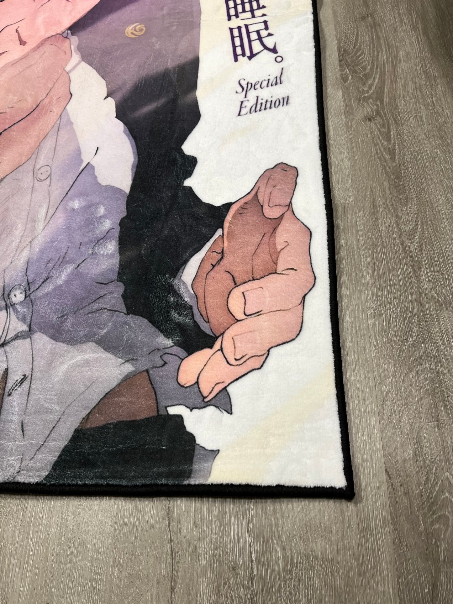 White Gojo Anime Cover Rug