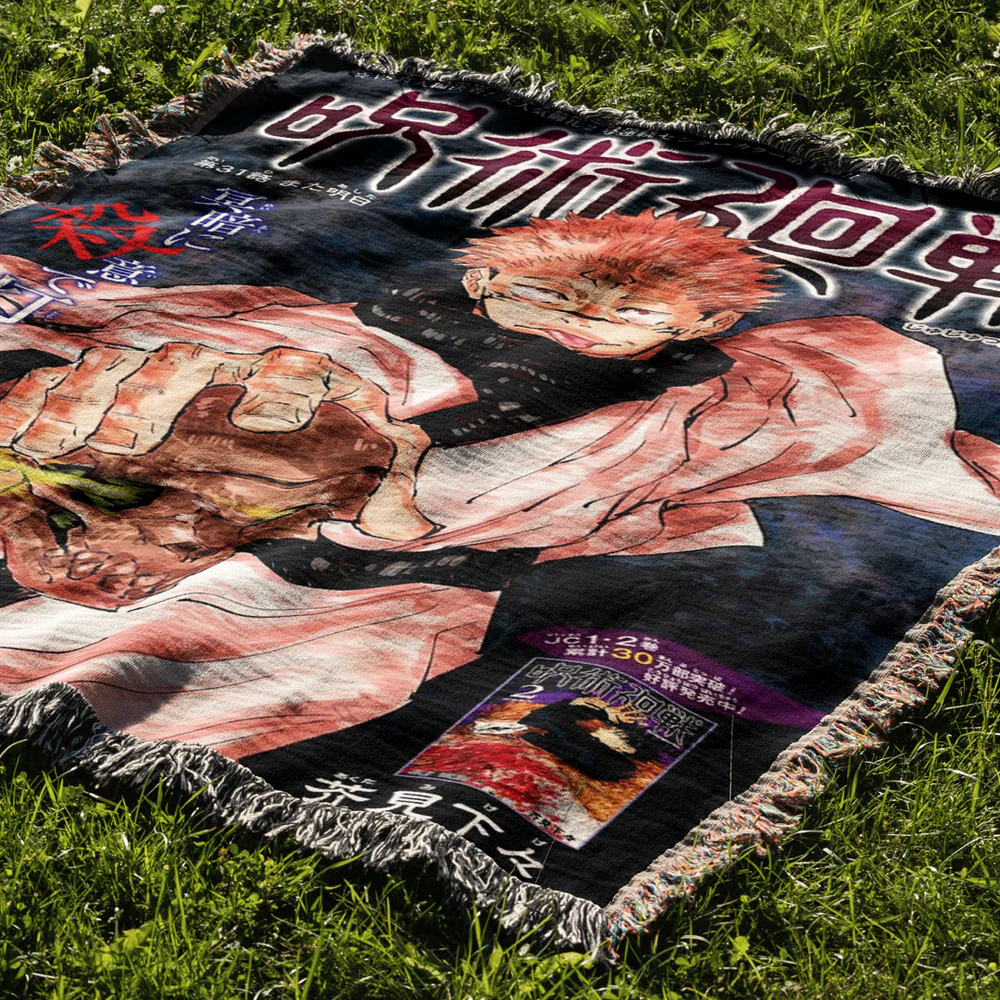 Cursed Technique Woven Blanket Tapestry 2