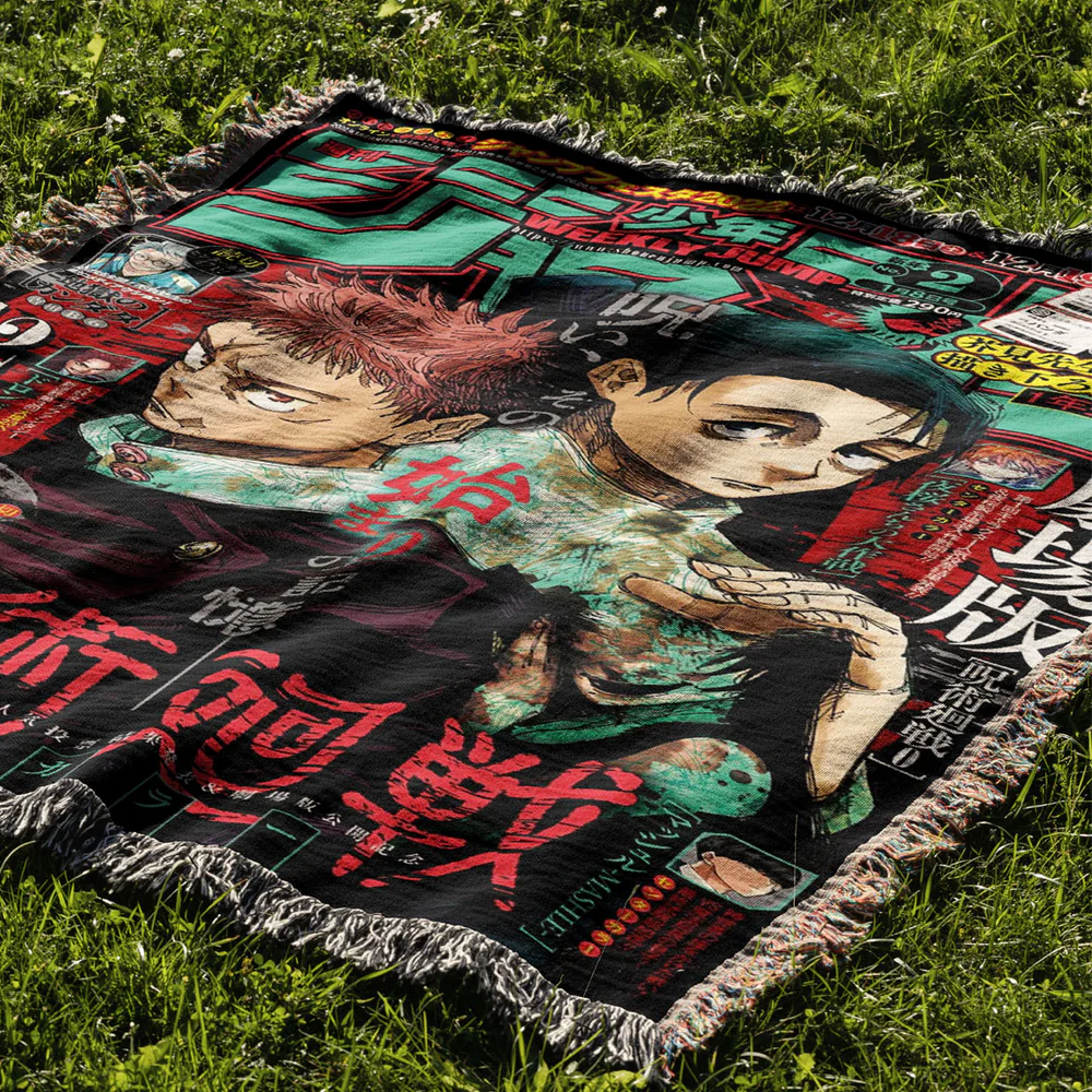 Cursed Technique Custom Woven Blanket Tapestry