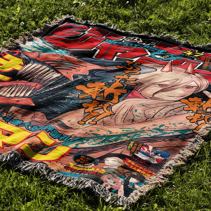 Chainsaw Custom Woven Blanket Tapestry